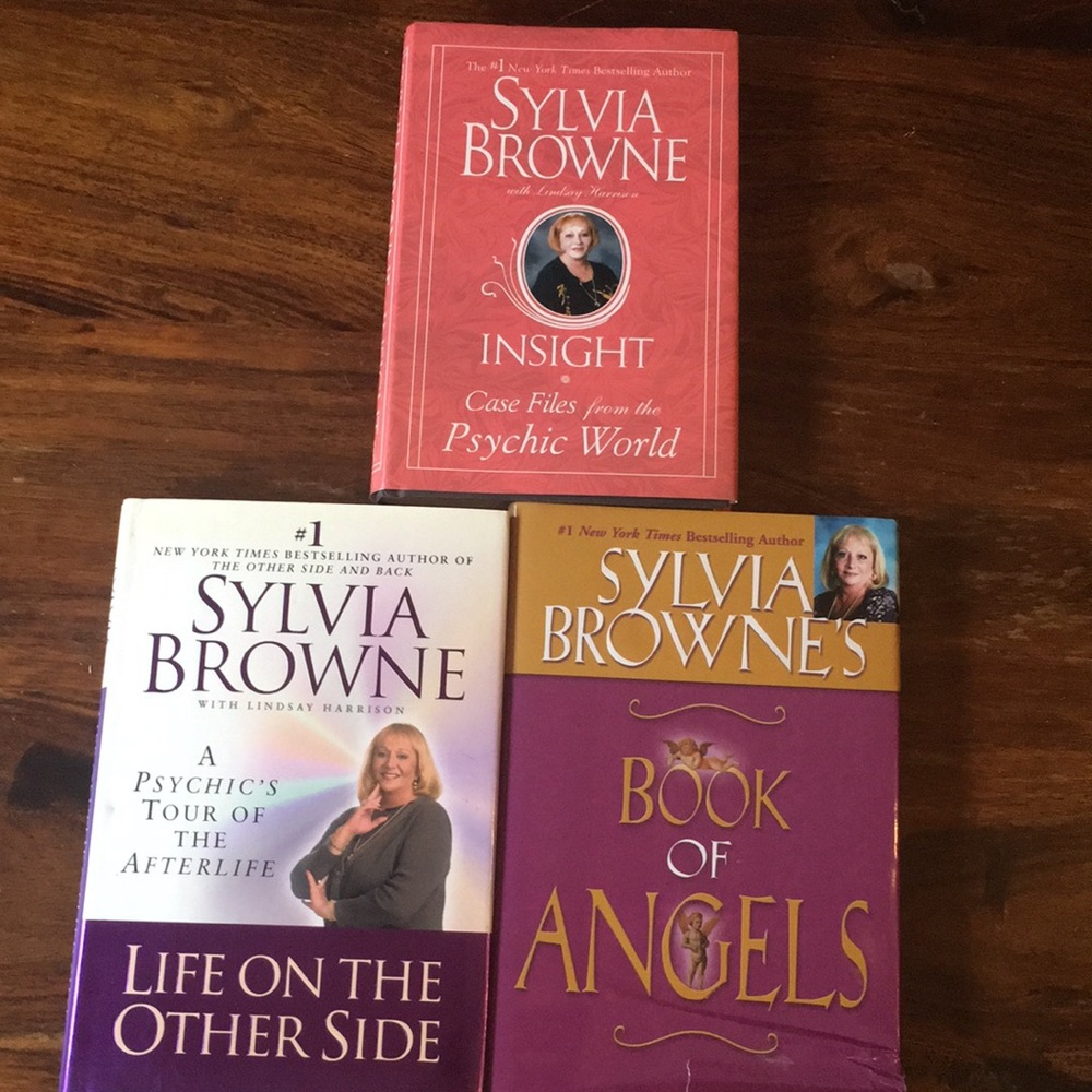 3 Sylvia Browne Brown Hardcover Books Bundle Lot of Three Psychic Afterlife